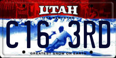 UT license plate C163RD