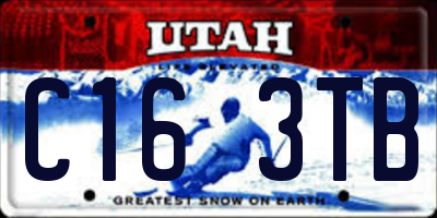 UT license plate C163TB