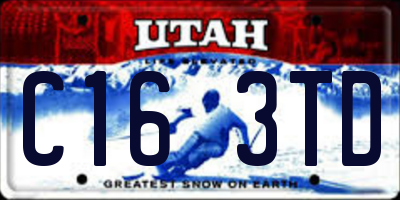 UT license plate C163TD