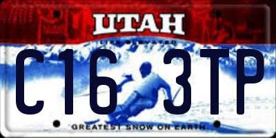 UT license plate C163TP