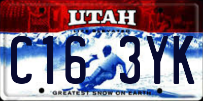 UT license plate C163YK