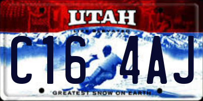 UT license plate C164AJ
