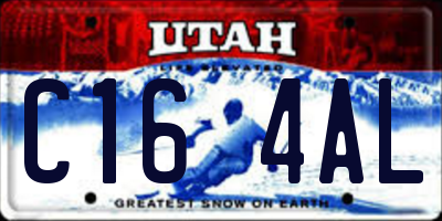 UT license plate C164AL