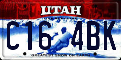 UT license plate C164BK