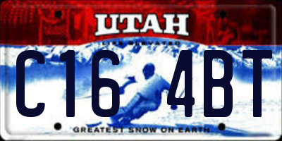 UT license plate C164BT
