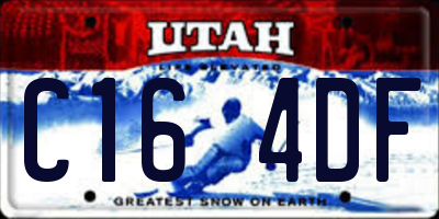 UT license plate C164DF