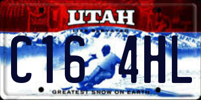 UT license plate C164HL