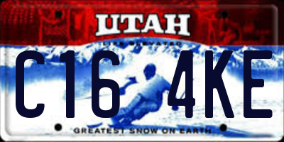 UT license plate C164KE