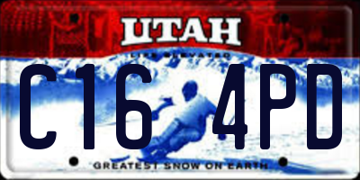UT license plate C164PD