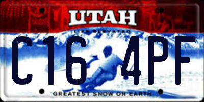 UT license plate C164PF