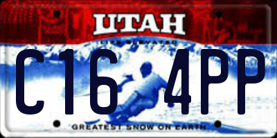 UT license plate C164PP