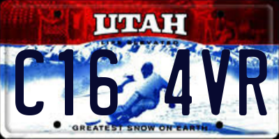 UT license plate C164VR