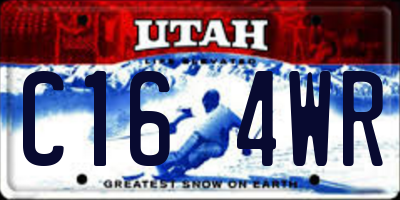 UT license plate C164WR