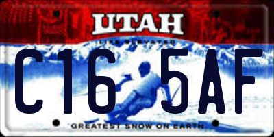 UT license plate C165AF
