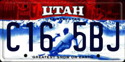 UT license plate C165BJ