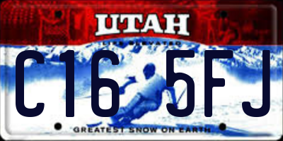UT license plate C165FJ