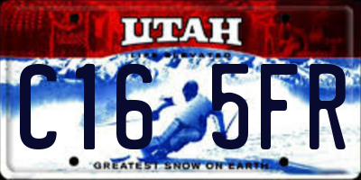 UT license plate C165FR