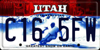 UT license plate C165FW