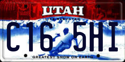 UT license plate C165HI