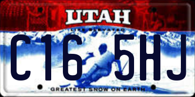 UT license plate C165HJ