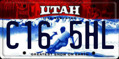UT license plate C165HL