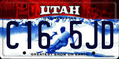 UT license plate C165JD