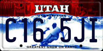 UT license plate C165JI