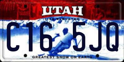 UT license plate C165JQ