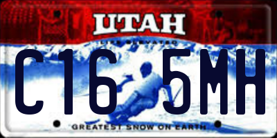 UT license plate C165MH