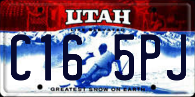 UT license plate C165PJ