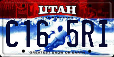UT license plate C165RI