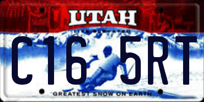 UT license plate C165RT