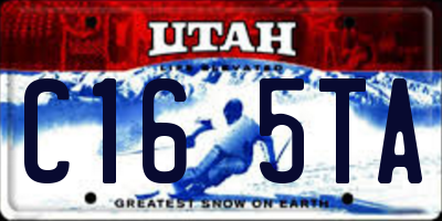 UT license plate C165TA