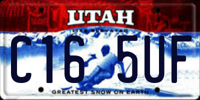 UT license plate C165UF