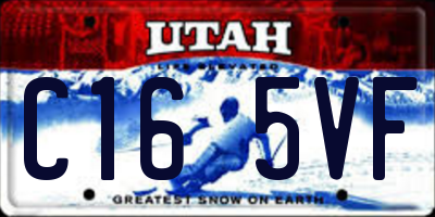 UT license plate C165VF