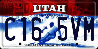 UT license plate C165VM