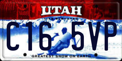UT license plate C165VP