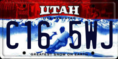 UT license plate C165WJ