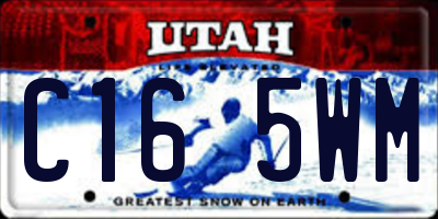 UT license plate C165WM