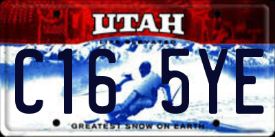 UT license plate C165YE