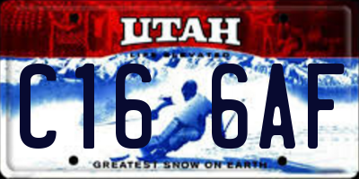 UT license plate C166AF