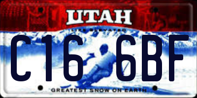 UT license plate C166BF