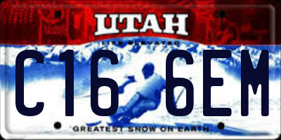 UT license plate C166EM