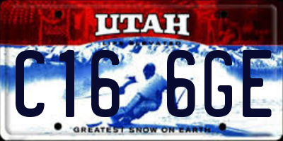 UT license plate C166GE