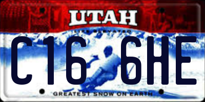 UT license plate C166HE