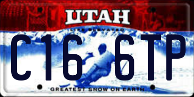 UT license plate C166TP