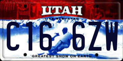 UT license plate C166ZW