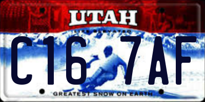 UT license plate C167AF