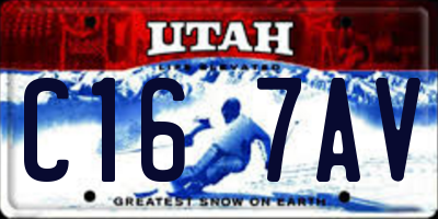 UT license plate C167AV