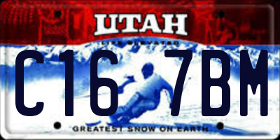 UT license plate C167BM